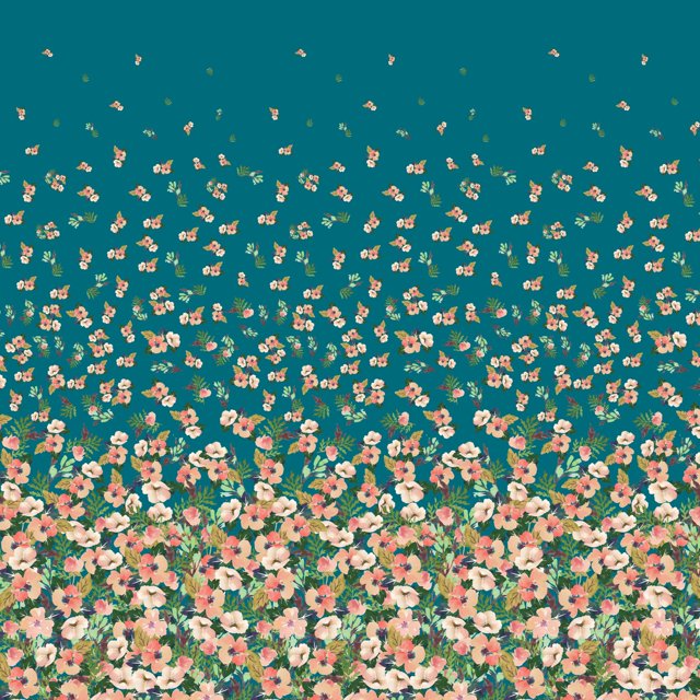 Soimoi Moss Georgette Fabric Leaves & Flower Panel Print Sewing Fabric Yard 42 Inch Wide