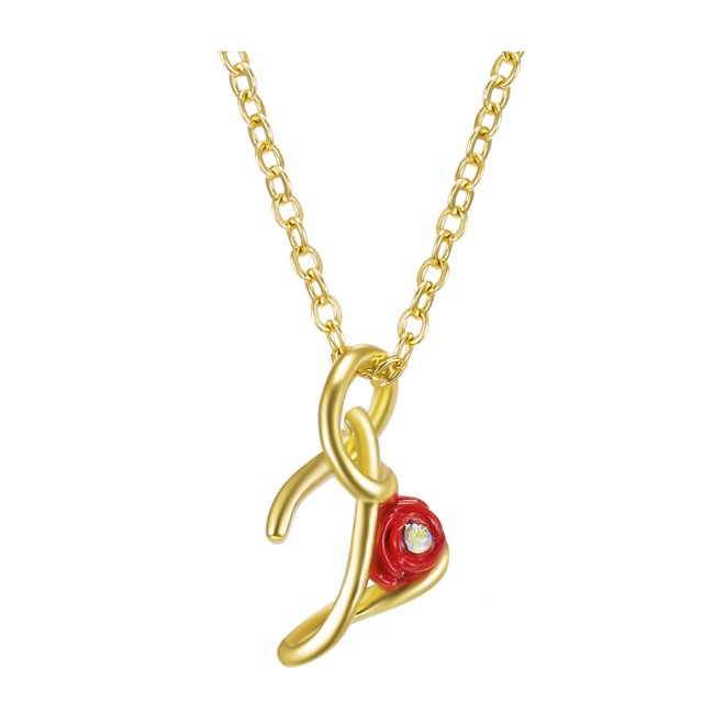 Jusqu'à 65% de Réduction sur les Colliers SMihono pour Femmes, Collier Lettre Rose avec Strass, Pendentif Rétro en Anglais