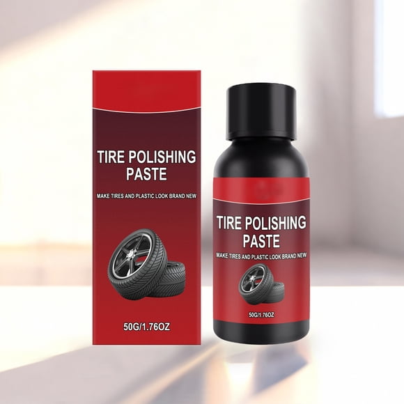 Tire Polishing Paste Shine Protectant Non-Damaging Cleaner For All Rubber Tires Waterless Coating For Cars Trucks SUVs With Sponge