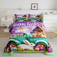 thumbnail image 2 of Erosebridal Easter Eggs Bedding Sets Full with Comforter,Kawaii Rabbit Floral Duvet Insert,Festival Theme Decor,Reversible,3pcs, 2 of 7