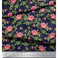 thumbnail image 2 of Soimoi Poly Georgette Tissu Feuilles & Pivoine Imprimé Floral 1 Yard 52 Inch Wide, 2 of 5
