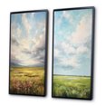 thumbnail image 3 of Designart "pasture Bold Horizon II" Meadow Framed Wall Art Set Of 2 - Green Landscapes Frame Gallery Set For Office Decor, 3 of 6