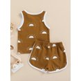 thumbnail image 4 of Xingqing Été Infant Baby Garçons Clothes Soleil Imprimé Sans Manches Veste Tops Shorts Sets, 4 of 7
