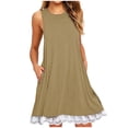 thumbnail image 1 of Gspmoly Robe d'Été, Robe d'Été Décontractée pour Femmes à Col Rond Sans Manches à Taille Haute Mini Robe Robe de Cocktail Offres Prime, 1 of 3