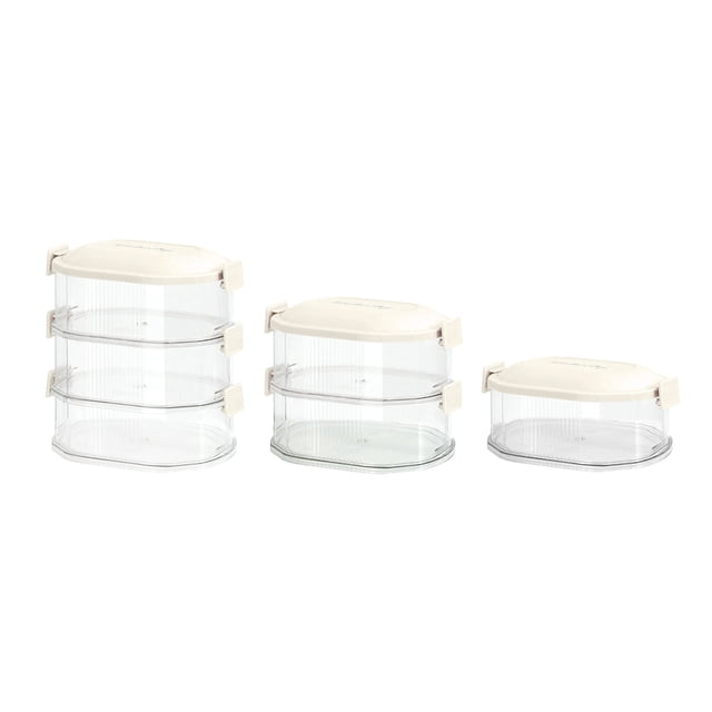 Stackable Transparent Kitchen Organizer for Fresh Produce and Dry Food Pantry Storage