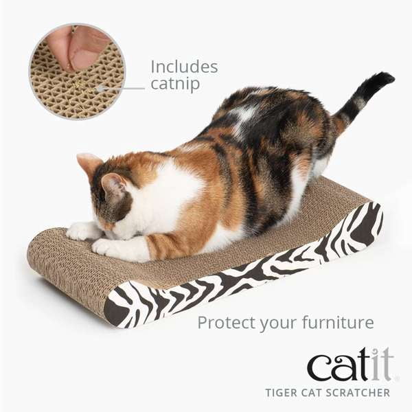 Catit Style Patterned Cat Scratching Pad with Catnip Tiger Print