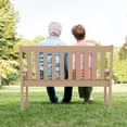 thumbnail image 4 of Gymax Garden Bench All-Weather HDPE 2-Person Outdoor Bench for Front Porch Backyard Teak, 4 of 10