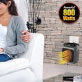 thumbnail image 4 of Handy Heater Turbo 800 Wall-Mounted Small Space Heater with Adjustable Thermostat, Programmable 12-Hour Timer and Auto-Off - Quiet and Space-Saving Ceramic Mini Heater, 4 of 8