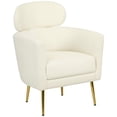 thumbnail image 1 of HOMCOM Modern Armchair with Detachable Headrest, Barrel Accent Chair, Cream, 1 of 10