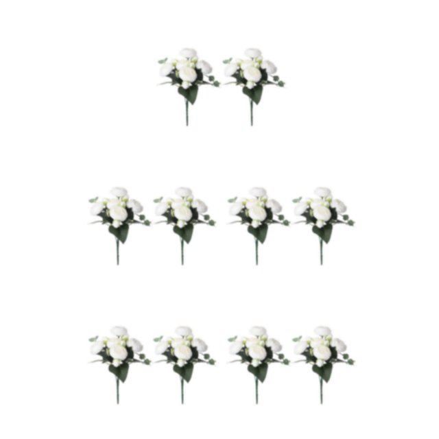Youkk 2pcs Easy To Clean – Realistic Appearance – Artificial Flowers For Wedding white 5Set