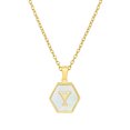 thumbnail image 1 of Colliers, Collier Lettre Coquille Mignonne pour Filles, Pendentifs Pièce pour Filles en Acier Inoxydable Colliers Initiale pour Femmes Bijoux Rond, 1 of 9