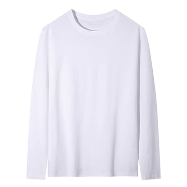 Lovzfmll Men's Classic Casual Thermal Shirt with Pocket Design, Solid Color Long Sleeve Crew Neck T-Shirt for Daily Wear and Work