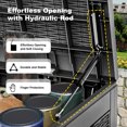 thumbnail image 3 of EasyUp 100 Gallon Resin Deck Box, Lockable Patio Outdoor Storage Box for Furniture, Garden Tools and Tools Storage, Waterproof Outside Storage Boxes（Black Pattern）, 3 of 7