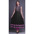 thumbnail image 2 of Bimba Kurtis Indiennes Black2 Block pour Femmes, Anarkali Prête à Porter Unie, Robe Imprimée Kurti Indienne, Très Grand, 2 of 6