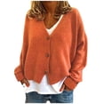 thumbnail image 1 of Cardigan en Tricot Uni à Boutons pour Femme, Veste à Manches Longues, 1 of 1
