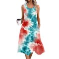 thumbnail image 2 of yoeyez Robes pour Femmes 2025 Fête Sans Manches Décontractée Robe Débardeur à Fleurs Ourlet Irrégulier Col Ras du Cou Robes Maxi Grande Taille Multicolore,G, 2 of 3