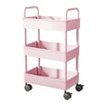 thumbnail image 1 of Kitchen Storage Cart 3-layer Black With Armrests Storage Rack Bathroom Toilet Toiletries Storage Cart, 1 of 7