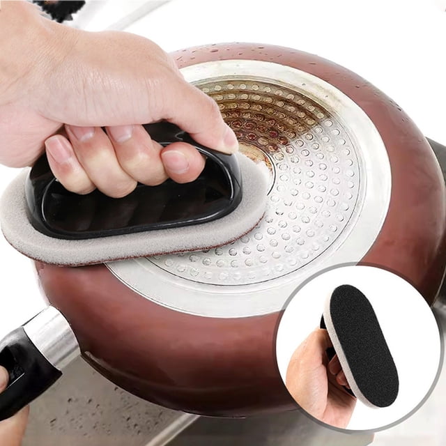 Chmadoxn Kitchen Gadgets, Kitchen Accessories, Kitchen Utensils, Kitchen Tool Emery Sponge Brush With Handle For Kitchen Cleaning Rust Removal And Grease Removal Handle Pot Brush