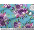 thumbnail image 3 of Soimoi Poly Georgette Fabric Leaves & Rose Flower Print Sewing Fabric Yard 52 Inch Wide, 3 of 3