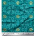 thumbnail image 1 of Soimoi Poly Georgette Fabric Filigree Damask Print Fabric by the Yard 42 Inch Wide, 1 of 3