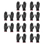 Work Gloves Men, Work Gloves Pack 10 Pairs Safety Work Gloves PU Coated Static Proof Nylon General Black with Red Edge for Lab, Electronic Workshop, Gardening