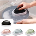 thumbnail image 4 of Iodue Cleaning Brush Solid Color Striped Handle Cleaning Brush Sponge Wipe Tile Kitchen Cleaning Sponge Wipe Decontamination Scouring Brush, 4 of 4