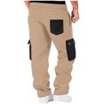 thumbnail image 3 of Ceisia Men Solid Color Loose Casual Pants Elastic Waist Drawstring Sports Gift Work Trousers, 3 of 8