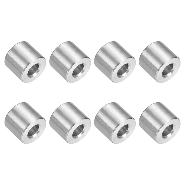 8 Pcs Entretoises en Acier Inoxydable 304 9/16 Pouces OD x 1/4 Pouces ID x 1/2 Pouces Longueur(14x6x13mm) Vis Support de Bague Finition Simple Non Filetée Entretoises Rondes en Métal pour Vis M3 Boulons et Tringles, Argent