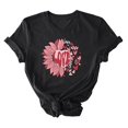thumbnail image 4 of Meichang T-Shirts Joyeuse Saint-Valentin pour Femmes Imprimé Cœur Mignon Hauts Col Rond Manches Courtes T-Shirts de Vacances Saint-Valentin, 4 of 4