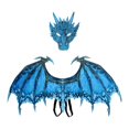 thumbnail image 3 of Dragon Costume Dragon Wing Adults Masquerade Cosplay Dinosaur Set Blue, 3 of 10