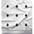 thumbnail image 1 of Soimoi Black polyester Crepe Fabric Butidar Jamdani Printed Fabric 1 Yard 42 Inch Wide, 1 of 2