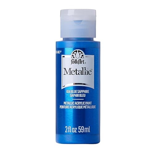 FolkArt Peinture Acrylique Métallique Bleu Saphir, 2 Fl Oz (Lot de 1)