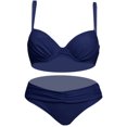 thumbnail image 1 of B91xZ Women Two Piece Swimsuit Halter Triangle Tops String Bikini Sets,Navy XL, 1 of 4