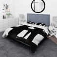 thumbnail image 1 of Designart 'Black & White Crossing Paths II' Geometric Bedding Set - Duvet Cover & Shams, 1 of 4