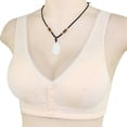 thumbnail image 3 of CHUANK Front Closure Bras for Women  Underwire Padded Plus Size Full Coverage Bras Beige 4XL, 3 of 4