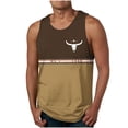 thumbnail image 2 of Sentmoon Débardeur Musculaire pour Homme Été Sans Manches Col Rond Camisoles Couleur Dégradée Coupe Décontractée Surdimensionné Course Gilet de Costume pour Homme Hawaii pour Journées d'Été à la Plage Kaki TG, 2 of 5