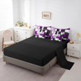 thumbnail image 3 of Erosebridal Geometric Stripe Bedding Sets Twin Size,Rectangle Lines Comforter Sets with Sheets,Patchwork Decor,Reversible,7pcs, 3 of 5