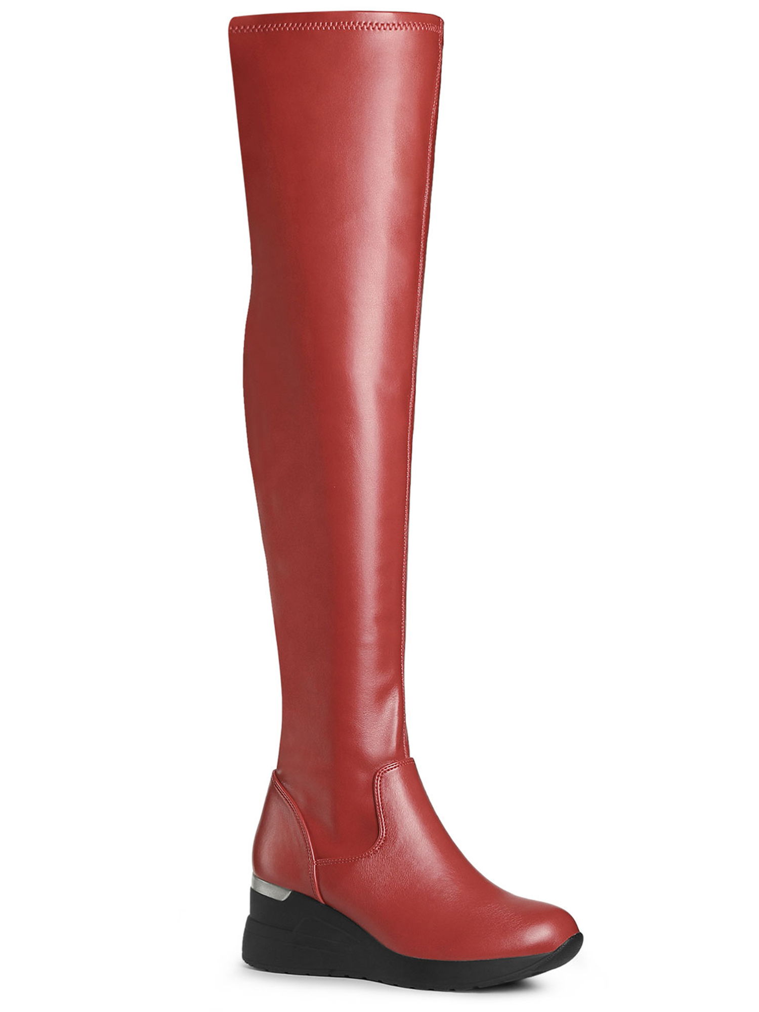 Unique Bargains Women's Wedge Heel Over The Knee Platform Boots