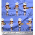 thumbnail image 1 of Soimoi Cotton Cambric Fabric Cook Girl Printed Fabric 1 Yard 56 Inch Wide, 1 of 3