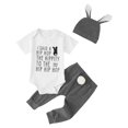 thumbnail image 1 of MIASHUI Baby Boys My First Easter Outfits Clothes Bunny Bodysuit with Rabbit Hat,White,3-6 Months, 1 of 7