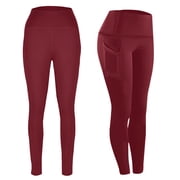 asjyhkr Leggings with Pockets for Women High Waisted Tummy Control No See Through Stretch Yoga Pants
