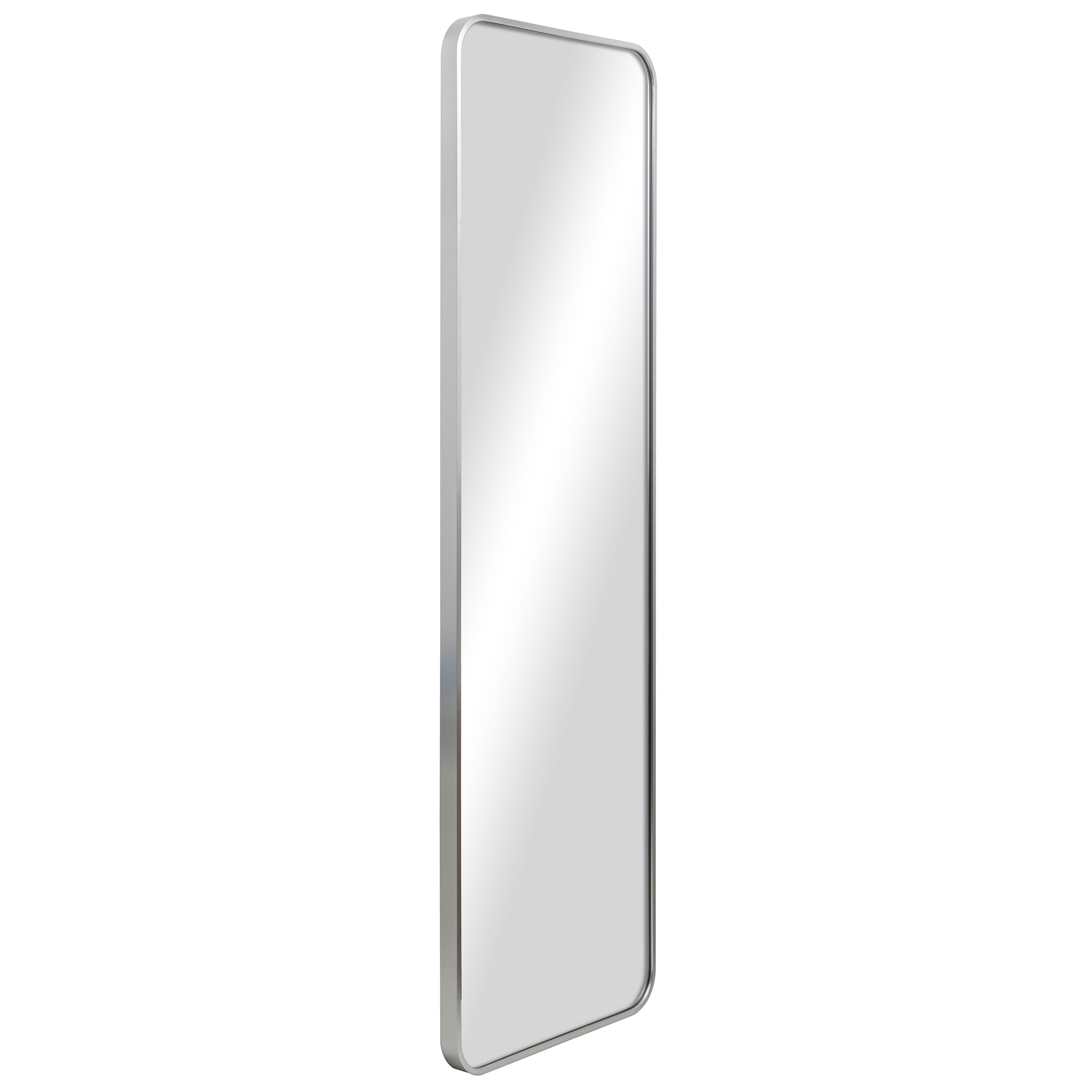 Better Homes & Gardens Miroir de porte 16 po x 48 po. avec cadre en aluminium, coins arrondis, fini  Nickel Satinéé.