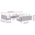 thumbnail image 4 of vidaXL 14 Piece Garden Lounge Set with Cushions Brown Poly Rattan, 4 of 5