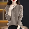thumbnail image 2 of Yuyuzo Cardigans pour Femmes à Boutons Classique Uni Manches Longues Col Rond Cardigan Tricoté Chandails, 2 of 4