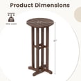 thumbnail image 3 of Gymax Table de Bar Rond de 21,5 Po pour Patio, Hauteur de Bar en HDPE, Table à Manger avec Plateau à Lattes, Brun, 3 of 8