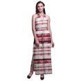 thumbnail image 1 of Bimba Tie-Dye Ladies Crew Neck Waist String Print Maxi Dress with Side Slits Summer Wear-X-Small, 1 of 6