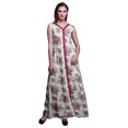 thumbnail image 1 of Bimba Robe Longue Florale pour Femme, Fête, Col en V, Fente avant, Sans Manches, Maxi, Très Petit, 1 of 5