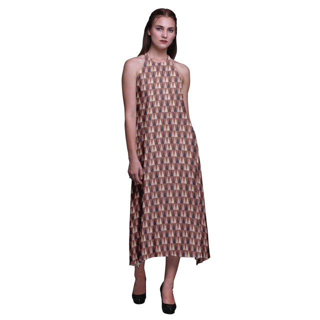 Bimba Robe de Soirée d'Été Dos Nu à Col Halter pour Femmes, Taille Moyenne