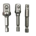 thumbnail image 1 of Shisuyan 3PCS Socket Adapter Set 1/4" 3/8" 1/2" Square Impact Socket Extension Connector Power Drill Bit Adapter, 1 of 8