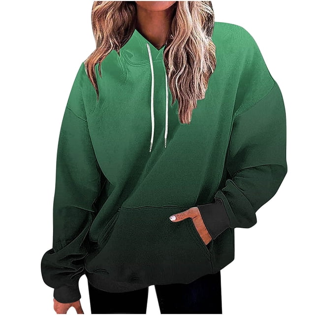 Besolor Oversized Sweatshirt for Women Fall Plus Size Long Sleeve Gradient Color Hoodies Baggy Clothes for Ladies